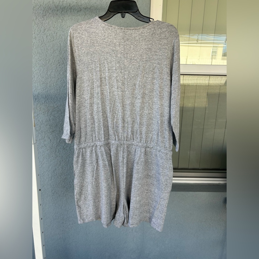 AnyBody V-neck Stretch Pull On Pockets Drawstring Tassel Waist Leisure Romper L - Picture 2 of 5